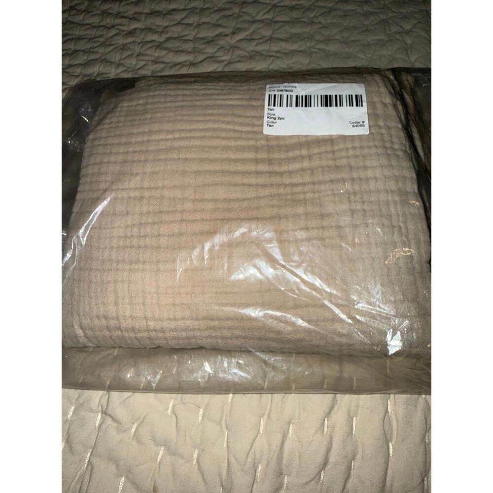 Quince Organic Airy Gauze Pillowcases – King (Set of 2) – Tan New